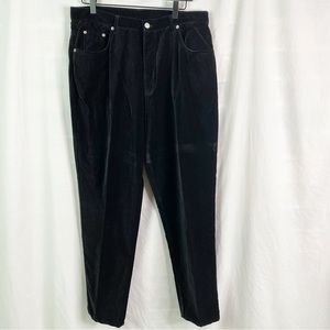 Vintage 90s Black Velvet Velour High Rise Jeans Pants 14